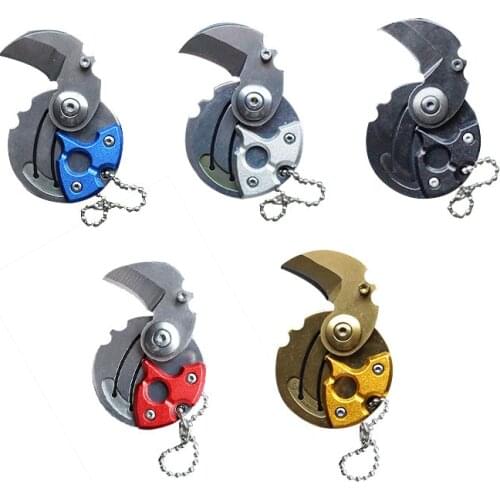 Pocket Round folding small knife Keychain Hanging Coin for Outdoor tactic survival Self Defend Opener Parcel Letter Multi tool