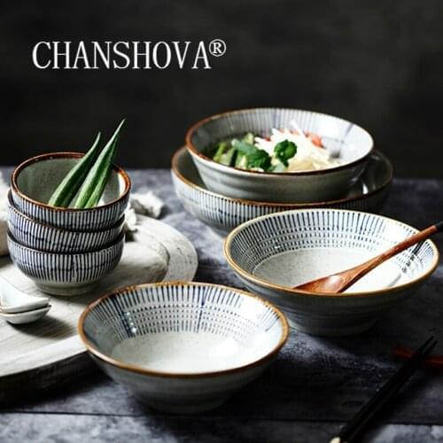CHANSHOVA 1000ml Ceramic personality soup noodle bowl salad bowl China Porcelain Home Tableware H237
