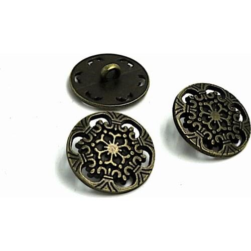 Shank Button, Metal Buttons ,Hollow Carved Flower Sewing Metal Buttons. 30pcs/lot 15mm&20mm