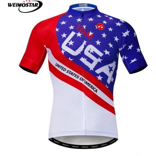 Team USA MTB Bike Jersey Summer Short Sleeve Cycling Jersey Shirt Men Racing Sport Bicycle Clothing Quick Dry Cycling Wear Ropa