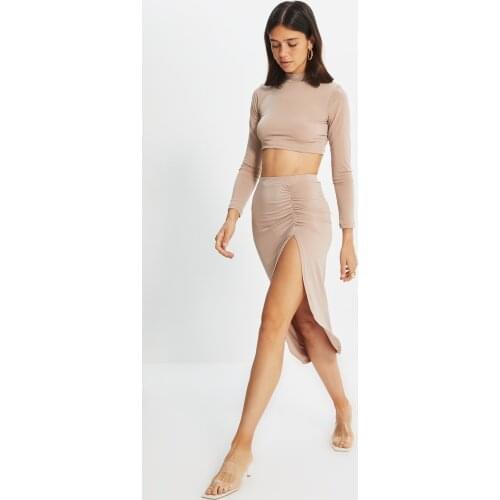 Trendyol Shir Detailed Knit Bottom-Top Suit TWOAW22AU0222