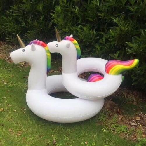 Summer 90CM Inflatable unicorn swim ring pool float unicorn swimming circle pool Toy Inflatable float Lifebuoy Water Party Toys