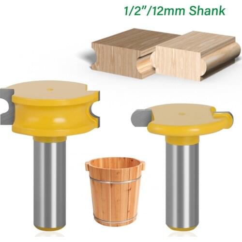LAVIE 2 pcs 12mm 1/2" Shank Canoe Flute and Bead Router Bit Set Tungsten Cobalt Alloy for Wood Cutter Milling Cutter bits 03011