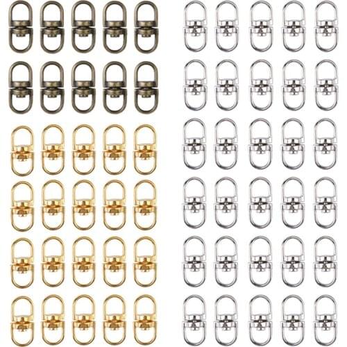 MIUSIE 10-30 Pcs Hanging Rope Snap Hook Rotary Lobster Clasp Set Belt Key Chain With Sliding Buckle For Leather Strap Making