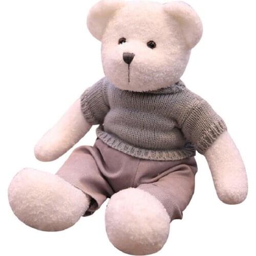New couple bear doll clothes teddy bear plush toy rag dolls bear children toys wholesale