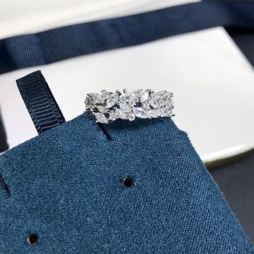 New fashion brand lady starry sky ring wheat spike design full stone engagement anniversary wedding ring boutique jewelry gift