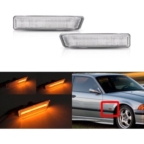 Fits For BMW 3 Series E36 M3 LCI 96-99 X5 E53 00-06 Dynamic Amber Blinker Indicator Turn Signal Lamps Led Side Marker Lights