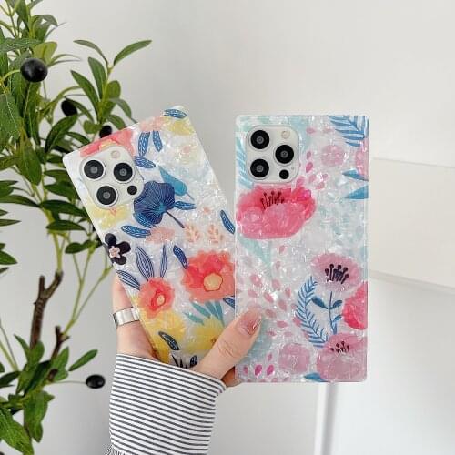 Shockproof Phone Case for iPhone 12 11 Pro Max X XR XS SE 2020 7 8 Plus Coque Straight Side Shell Pattern Ultra Thin Back Cover