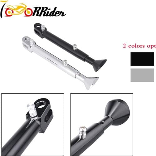 For Kawasaki ZX-6 ZX6R 6RR ZZR600 ZX-9R ZX10R Black Chrome Adjustable Foot Kickstand Side Stand Parking Racks Supporter