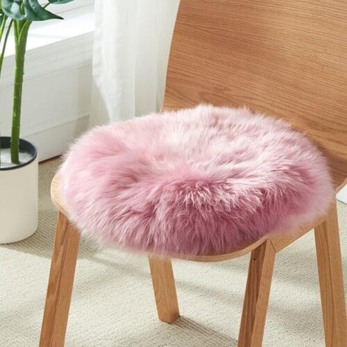 Wool Chair Cushion round Cushion Sheepskin Cushion Sofa Cushion round Stool Cushion Cute Woollen Pad
