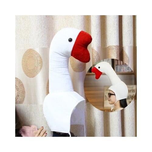 Cute Plush Funny Goose Shape Hat Adult Kids Halloween Party Cosplay Animal Turban Hat Photography Props Plush Hat