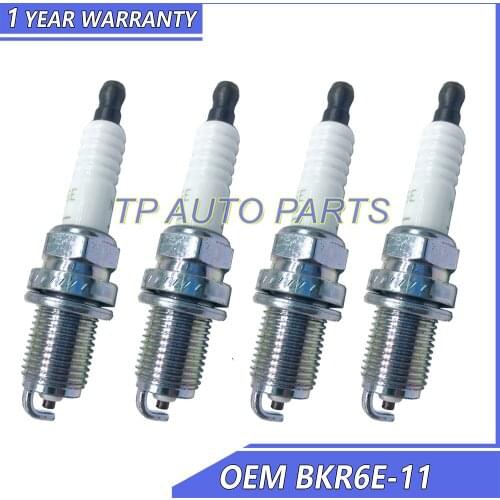 4 Pieces Spark Plug Compatible With Nissan OEM MS851358 BKR6E-11 BKR6E11
