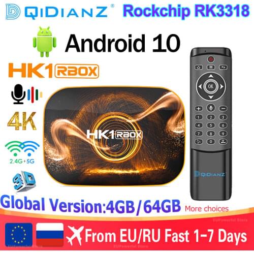 Android tv box Android 10 HK1 RBOX RK3318 4k Dual Wifi Media player smart tv box tv Set top box android tv consoles