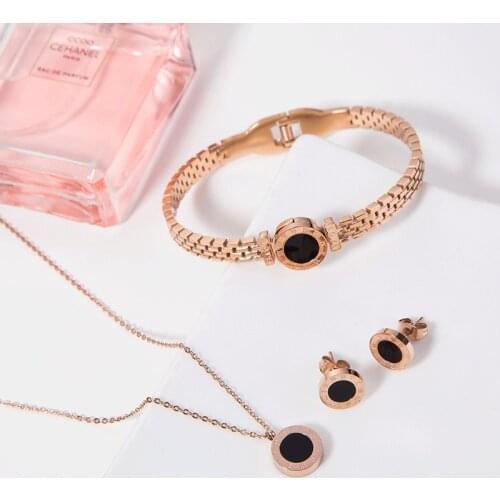 Vintage Roman Bracelet, Necklace And Earring Set Stainless Steel Jewelry set Fashion Jewellery Accessories Free Shipping