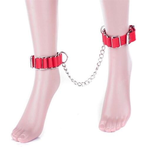 Adult Games Roleplay Slave Sex Toys Soft PU Leather Ankle Cuffs Fetish Bondage Restraint Leg Cuffs Bdsm Sex Products for Couples