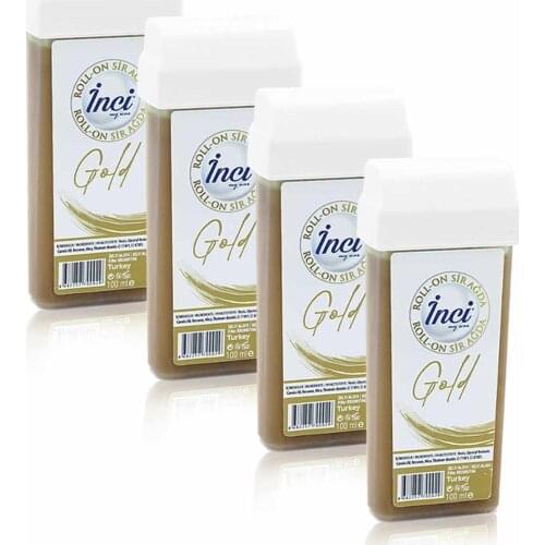 Pearl gold cartridge roll on depilatory 4 PCs, filling, waxing depilation, sugar-free wax, hair removal, feather