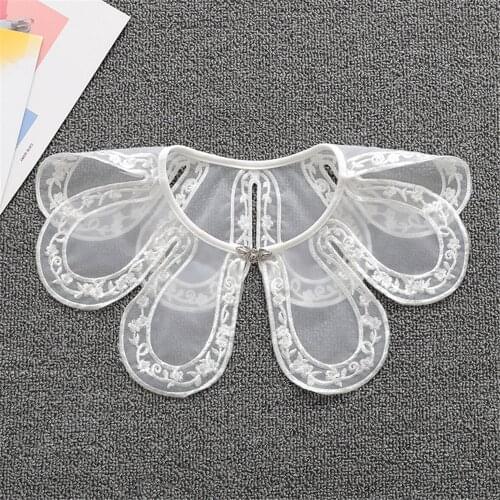 Detachable Cloud Shoulder Fake Collar Organza False Collar Blouse Top Women Clothes Accessories DropShip