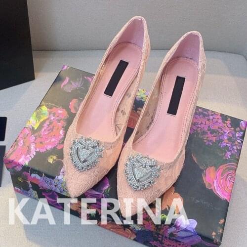 Women Pointy Toe Lace Mesh Metal Decor Stilettos High Heel Pumps Sandals Sexy Retro Elegant Shallow Slip On Simple Brand 2021