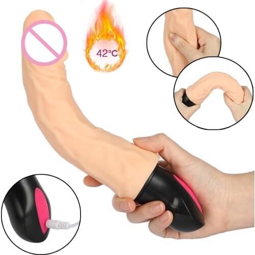 12 Vibration Mode Heating Dildos Silicone G-Spot Dildo Vibrator Vagina Orgasm Penis Real Vibrator Masturbator Sex Toys for Women