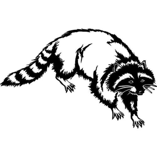 15.2*9.8CM Raccoon Tree Animal Tail Hat Coon Dog Hunting Vinyl Decal Car Sticker Accessories Black/Sliver C6-1550