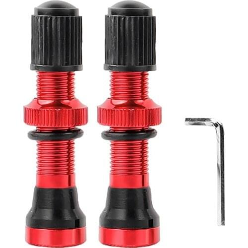 2PCS Bicycle Schrader A/V Valves 40mm CNC Machined Anodized Nipple for MTB Road Bike Tubeless Rims