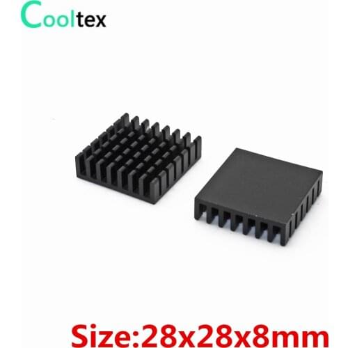 20pcs 28x28x8mm Extruded Aluminum heatsink black heat sink radiator for Electronic Chip VGA RAM LED IC COOLER cooling