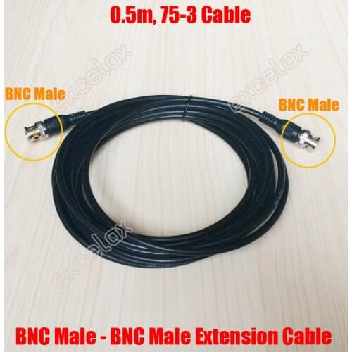 3PCS/Lot 0.5m / 50cm BNC Male To BNC Male Video Cable 75-3 Coaxial Extension Cable 0.5 Meter Jumper for CCTV Video Surveillance