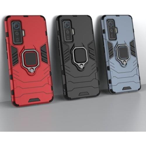 50pcs/lot Hybrid TPU+PC Armor Back Phone Case For Vivo V20 V20SE Y73S S7e 5G Y20 IQOO U1X 5 Pro S7 With Car Ring Bracket