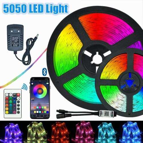 5050 LED Light Strips For Party Bedroom Decoration Bluetooth Infrared Remote Control Music Night lighting RGB Ribbon Lamp String