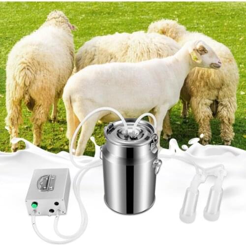 7L Portable Electric Milking Machine for Cows Sheep Adjustable Speed Pump Stainless Steel Bucket Goat Milker Vacuum Pump Suction