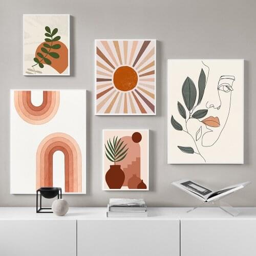 Abstract Vintage Henry Matisse Exhibition Poster Bohemian Wall Art Canvas Painting Prints Beige Line Art Pictures Home Decor