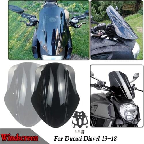 Motorcycle Accessories Windshield Windscreen Cover Wind Visor Viser Shield Deflector For Ducati Diavel 2014 2015 2016 2017 2018