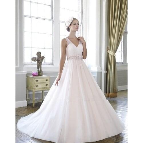 Ball gown micro-beaded floral sash Soft tulle pleated draped sweetheart bodice creating illusion sleeves bridal wedding dress