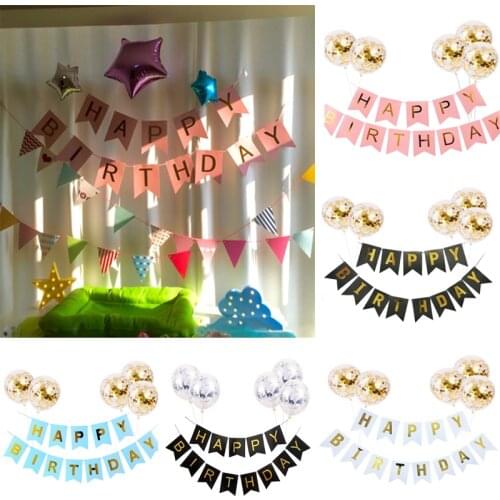 1Set Happy Birthday Letter Banners Silver Gold Confetti Balloons Baby Shower Party Decorations Opening Ceremony Kids Globos