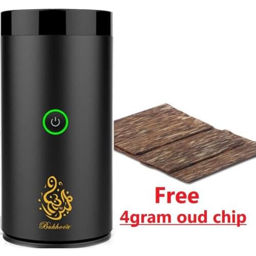 Arabic Bakhour Portable Incense Burner Bukhoor Electronic Censer with 4gram Oud Chip Aroma Diffuser USB Car Burner Ramadan Gift