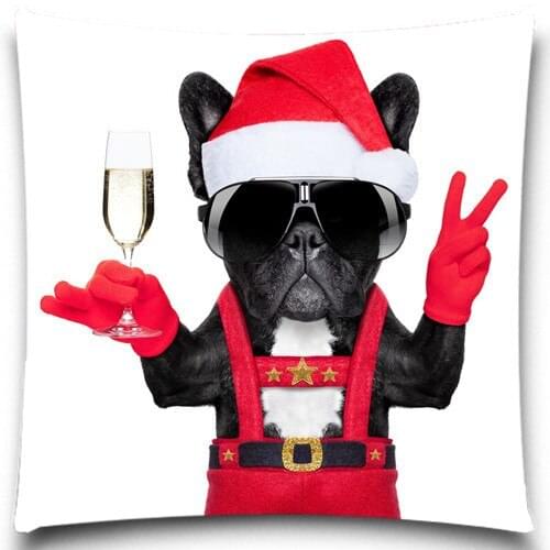 A dog for Christmas Cushion Cover Home Decorative 5 Size 9 style Cotton Polyester Pillow Case Christmas Halloween Gift