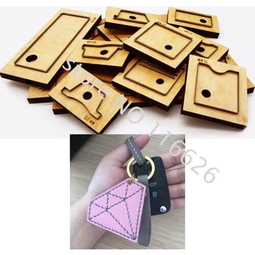 DIY leather craft diamond design key ring hanging decoration die cutting knife mold metal hollowed puncher tool 65x60mm