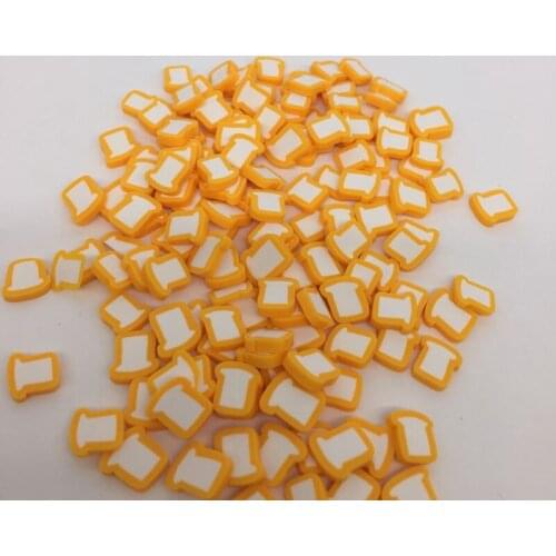 100Pcs Simulation Toast Bread Slices Polymer Hot Clay Sprinkles for Crafts Scrapbooking Phone Decoration DIY Making 10mm