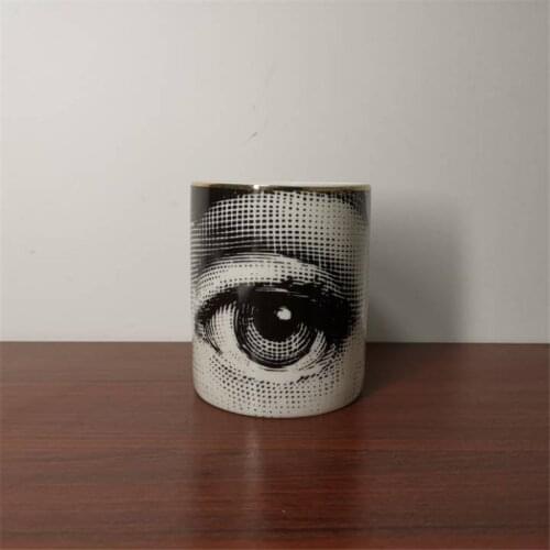 Nice Candle Holder Makeup Pen Organization Jar Yoga Room Candelabra Human Face Decorative Cup