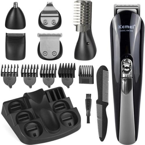 Kemei 11 In 1 Multifunction Hair Clipper Professional Hair Trimmer for Men Hair Cutting Machine Electric Beard Trimer Cutter 45G