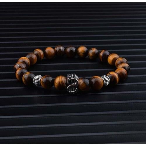 Trendy Men Stone Bracelet 8mm Volcanic Rock Map Chrysocolla Braslet Tiger eyes Beaded Braclet Male Accessories Retro Brazalete
