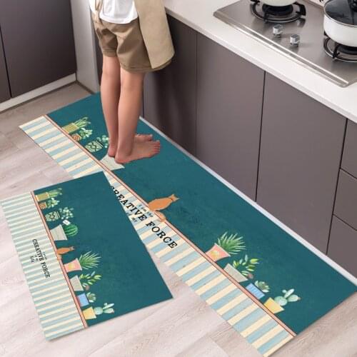 Fashionable Simple Nordic StyleWaterproof Kitchen Floor Mat Household Carpet Long Strip Door Mat Modern Home Decor