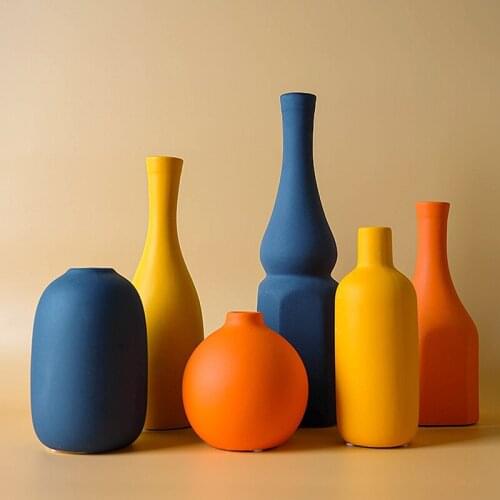 Morandi VaseMorandi Color Ceramic Vase Flowers Pot Flower Basket Flower Vase Decoration Home Nordic Decor Dried Flower Container