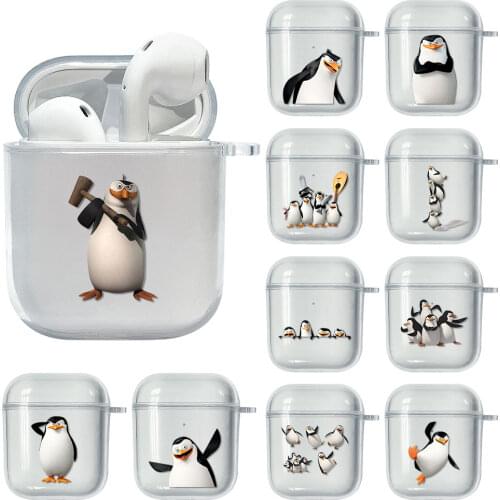 Disney Madagascar penguins Soft Case For Apple Airpods 2 Cover Earphone Case Clear TPU Capa Cute Headset Box For airpod 1