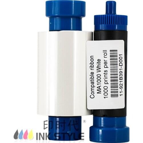 Pack of 2pcs Magicard MA1000 White Printing Ribbon 1000 prints for use in Magicard Enduro Enduro Duo MC200 Card Printer