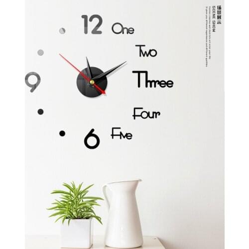 Wall Clock Wall Stickers Self Adhesive Coffee Cup DIY 3D Three-Dimensional Art Acrylic Mirror Wall Stickers Modern Decor