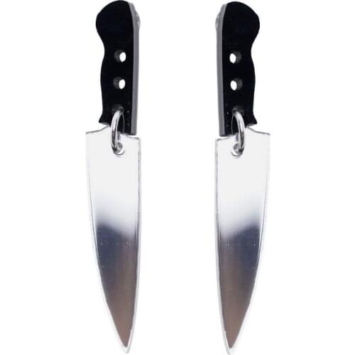 Unusual Aesthetic Knife Earrings for Women Girls Statement Cool Party Y2K Style Simulation Hanging Earring Female Acrylic Earing