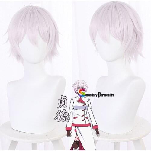 2021 New Anime The Case Study of Vanitas Joan of Arc Pink White Curly Short Hair Cos Wig Cute Kawaii Cosplay Props Costume wig