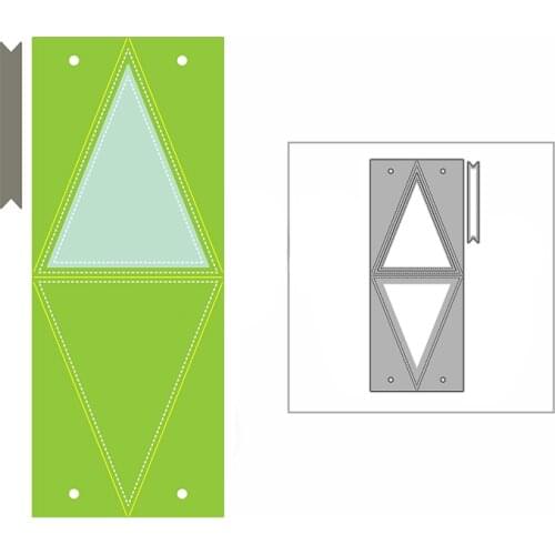 New Folded Rectangle Flag Hole Craft Embossing Mold 2021 Metal Cutting Dies for DIY Decorative Scrapbooking Album Card Making