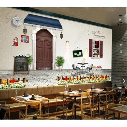 Papel de parede Afternoon tea cafere staurant 3d wallpaper,living room tv wall bedroom wall papers home decor bar mural
